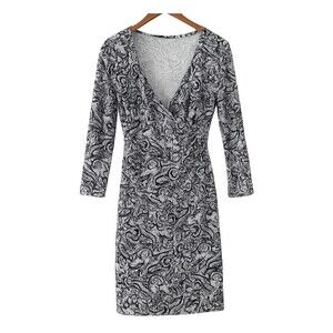 Jude Connally Paisley Faux Wrap Long Sleeve Dress Jude Cloth Size S Small